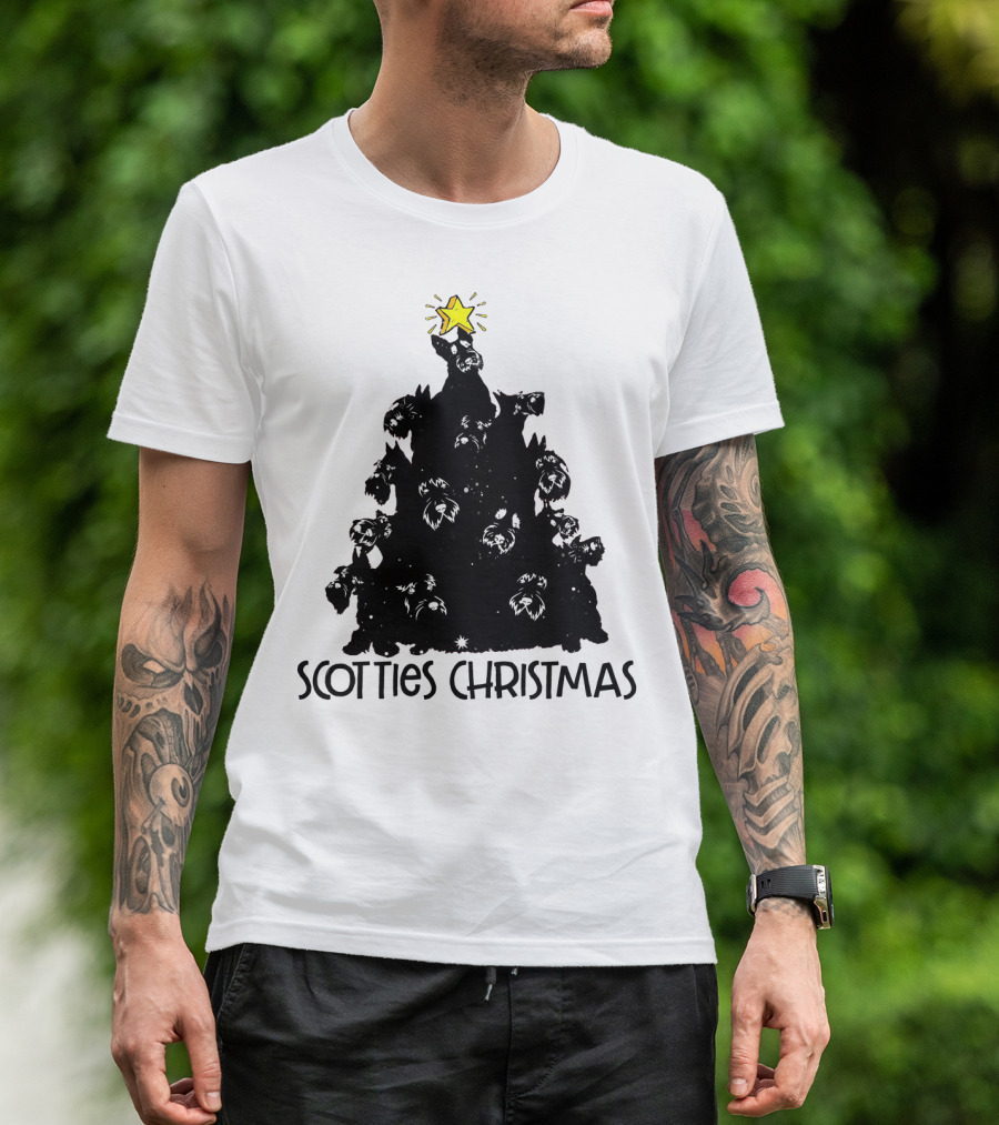 Scotties Christmas Tree With Star T-Shirt