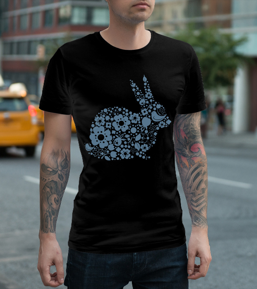 EasterEaster Floral Bunny Filled with Flowers and Bird T-Shirt