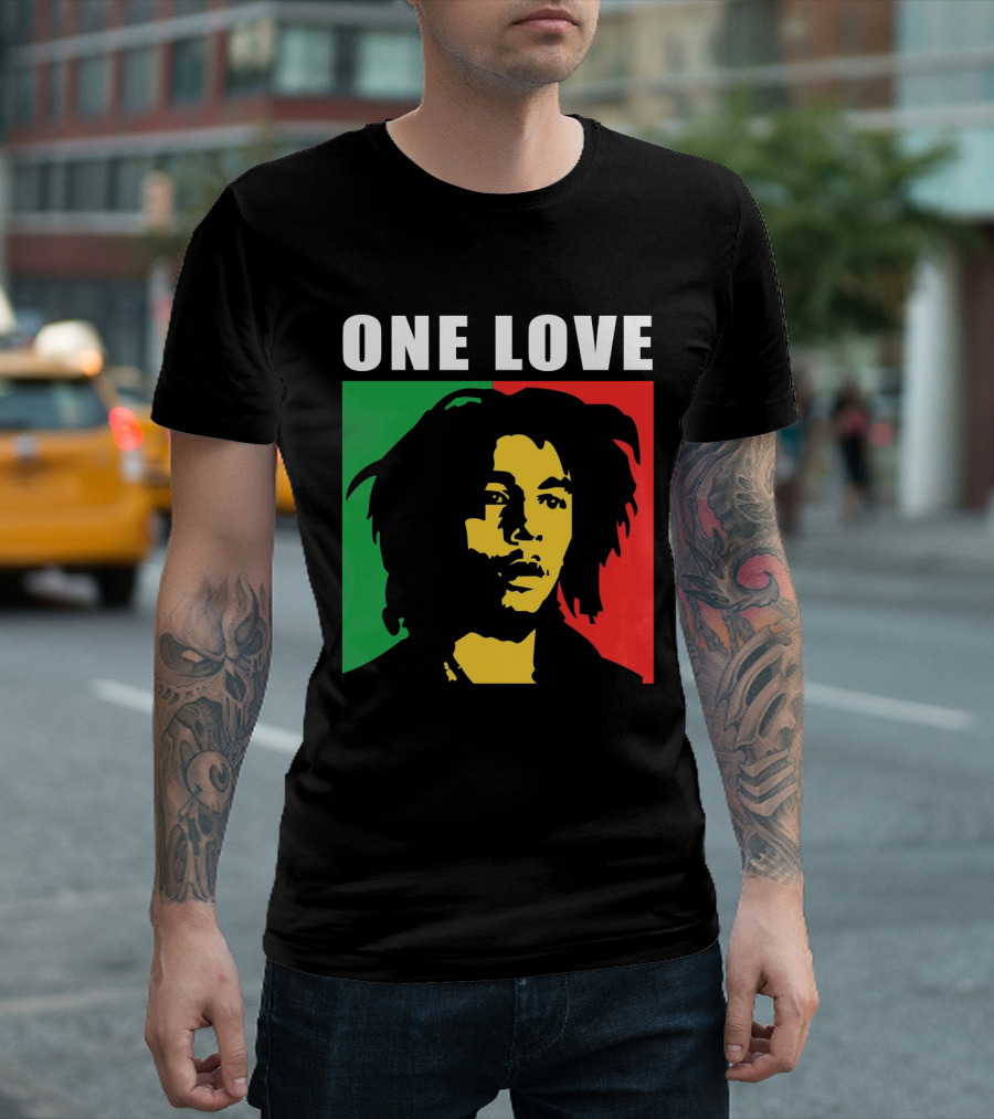One Love Bob Marley Rasta Colors T-Shirt