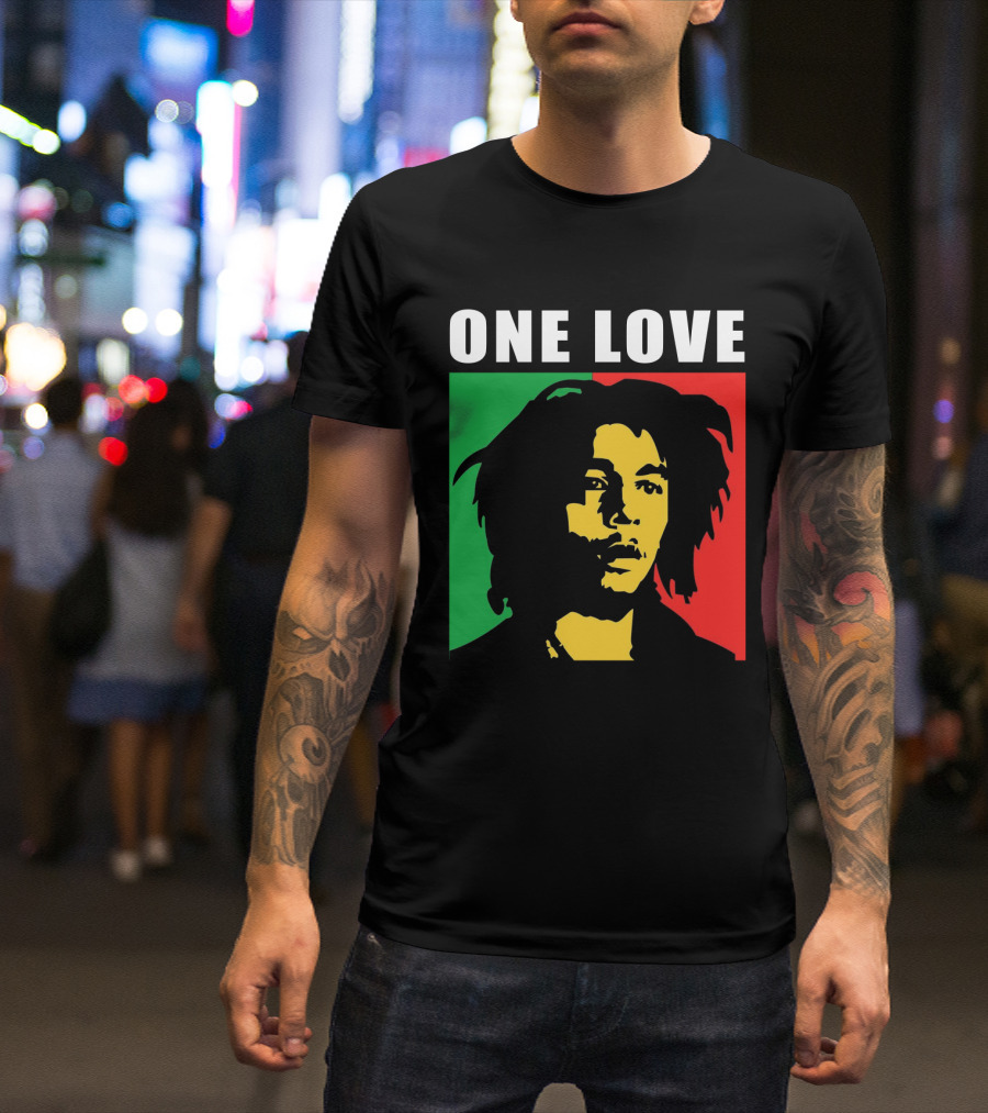 One Love Bob Marley Rasta Colors T-Shirt