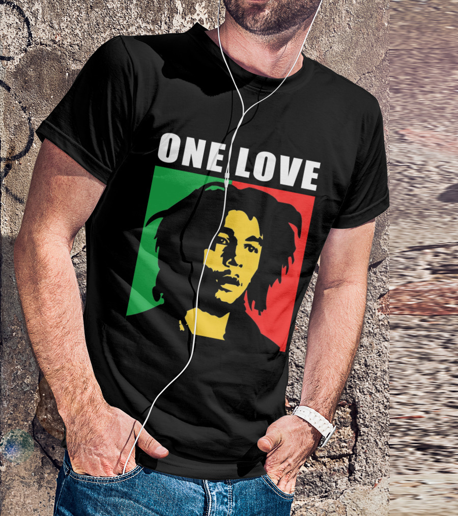 One Love Bob Marley Rasta Colors T-Shirt