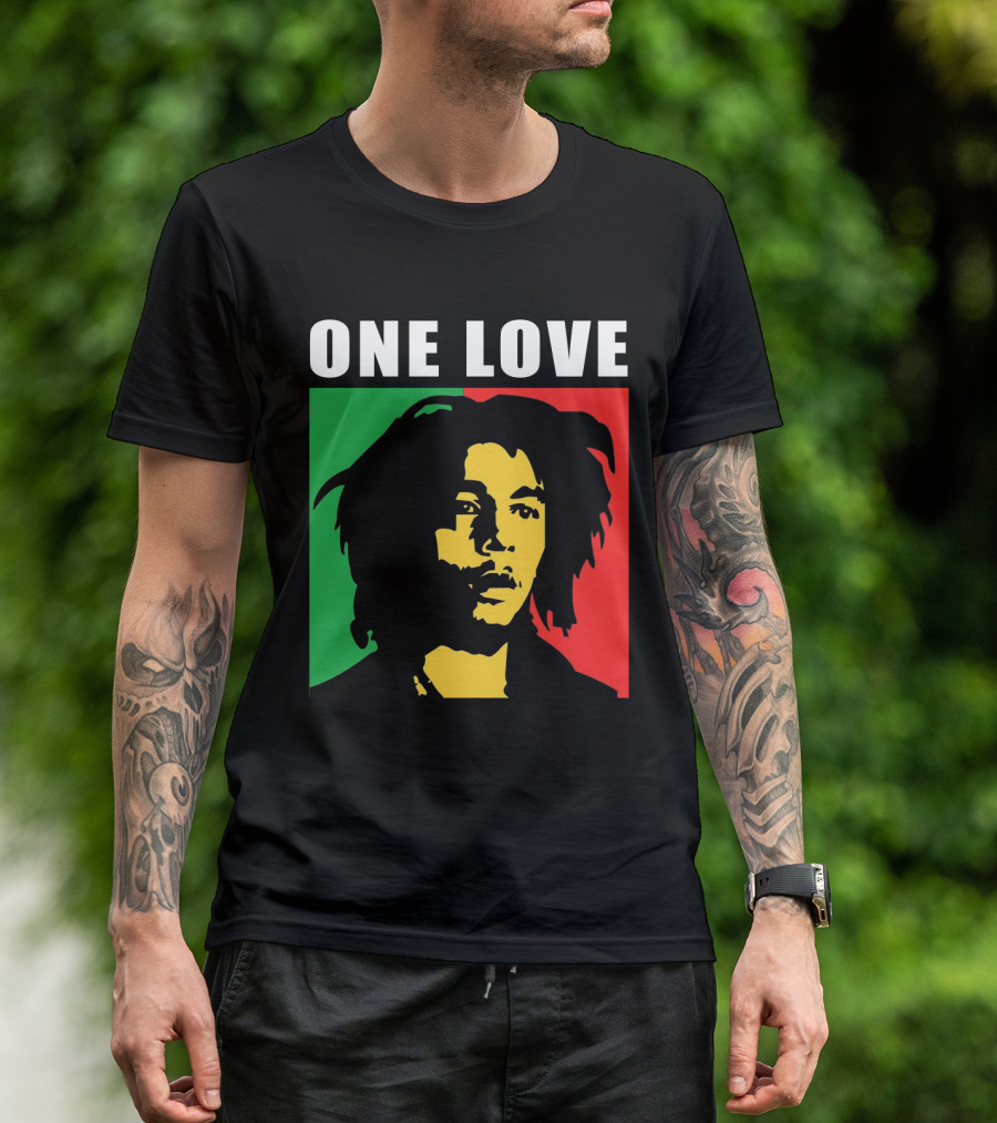 One Love Bob Marley Rasta Colors T-Shirt