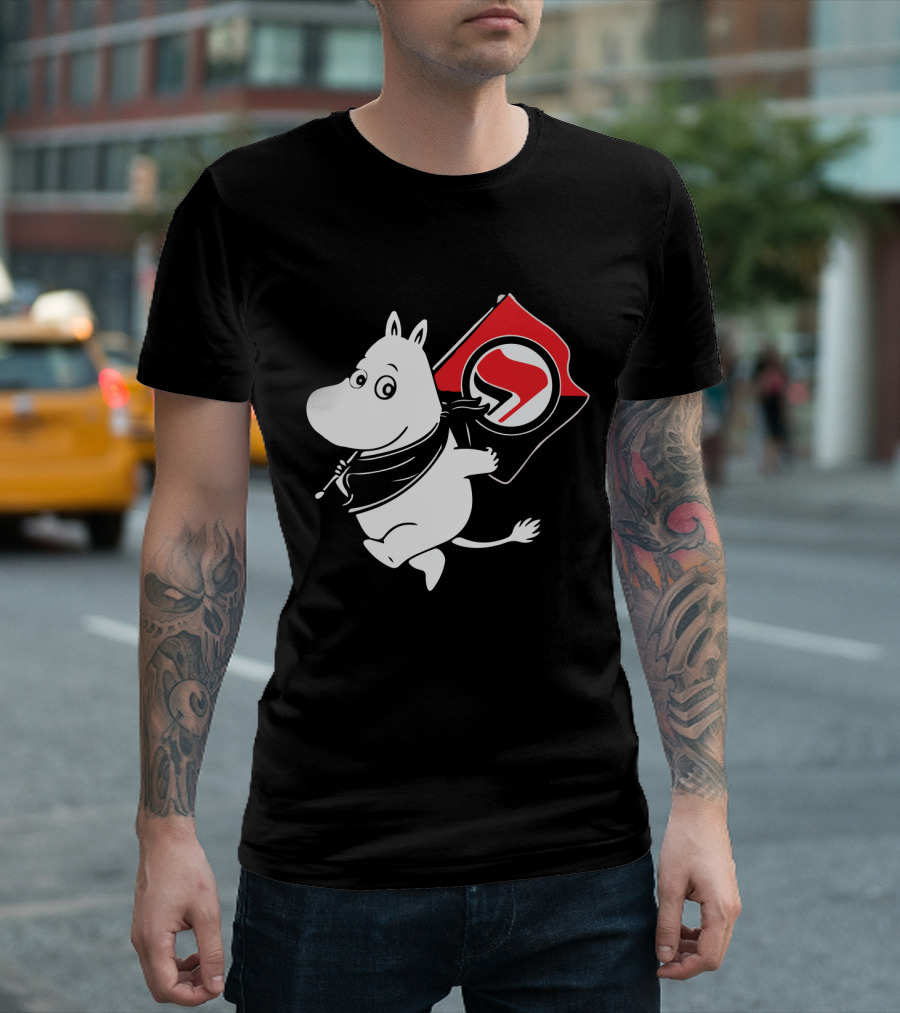 Moomin Holding Antifa Flag T-Shirt
