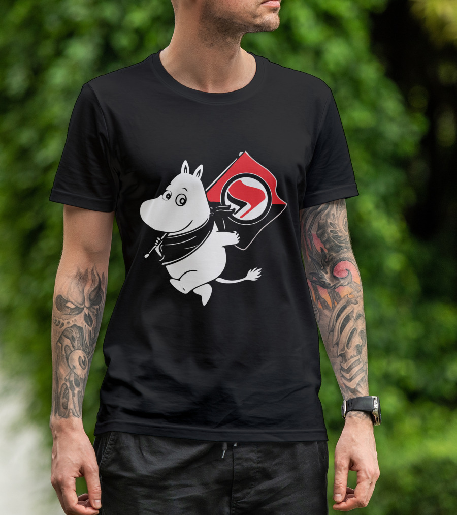 Moomin Holding Antifa Flag T-Shirt