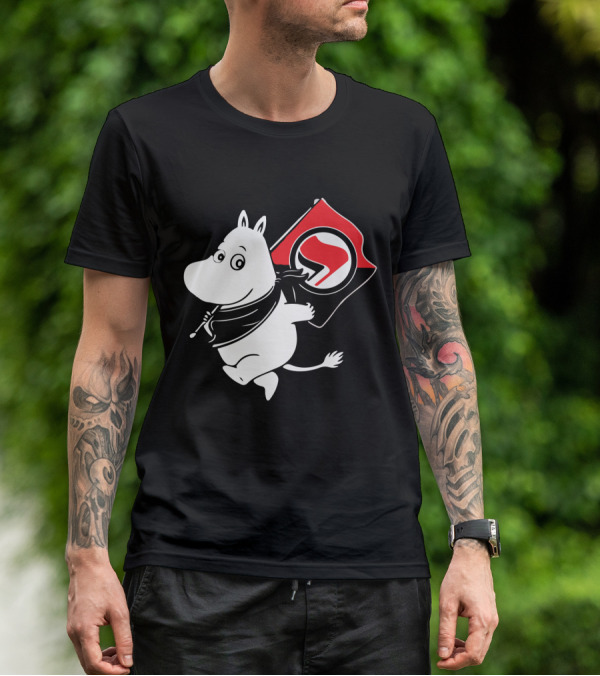 Moomin Holding Antifa Flag T-Shirt