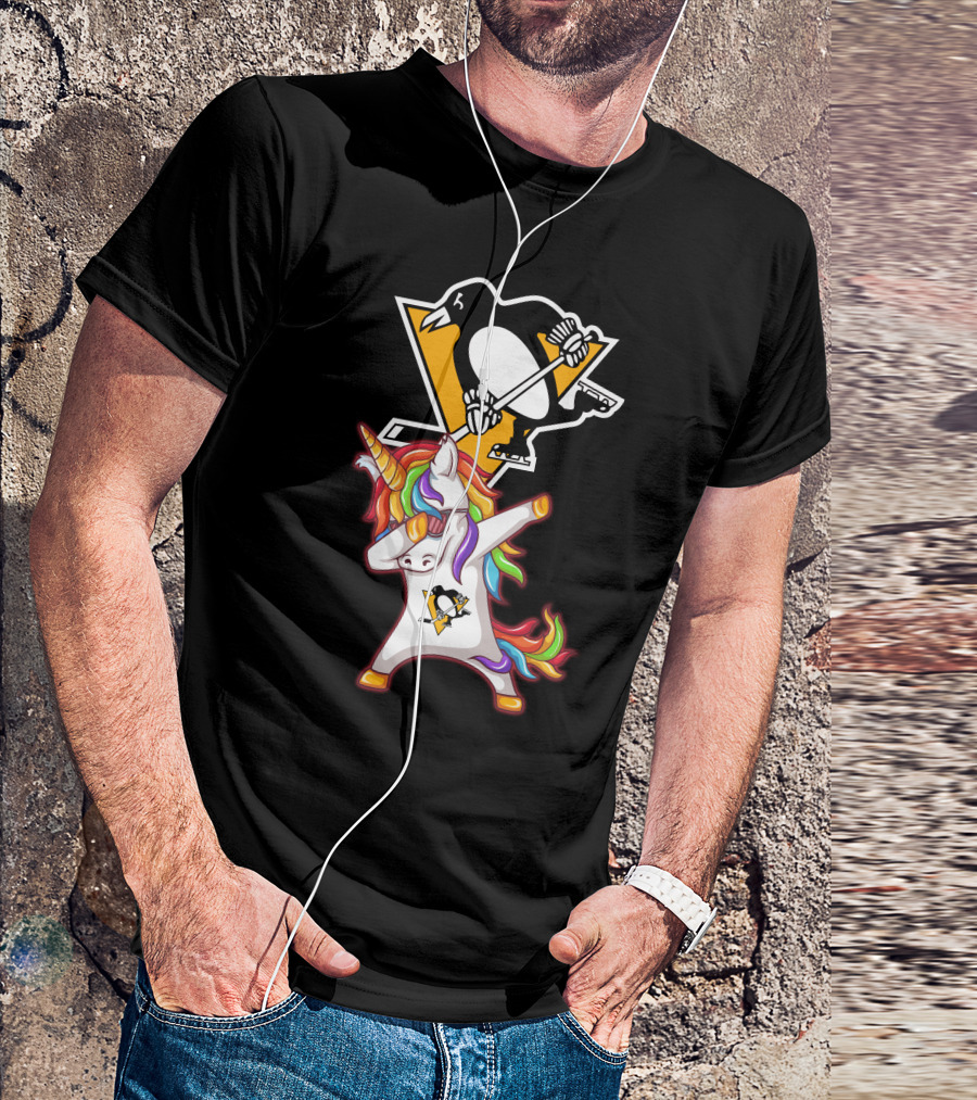 Unicorn Dabbing Penguins Pittsburgh Hockey T-Shirt
