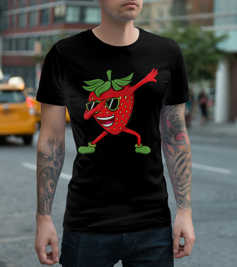 Dabbing Strawberry Dancing Summer Fruit Lover T-Shirt