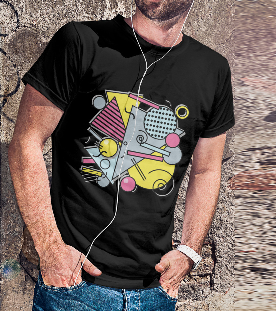80s Memphis Geometric Abstract Shapes T-Shirt