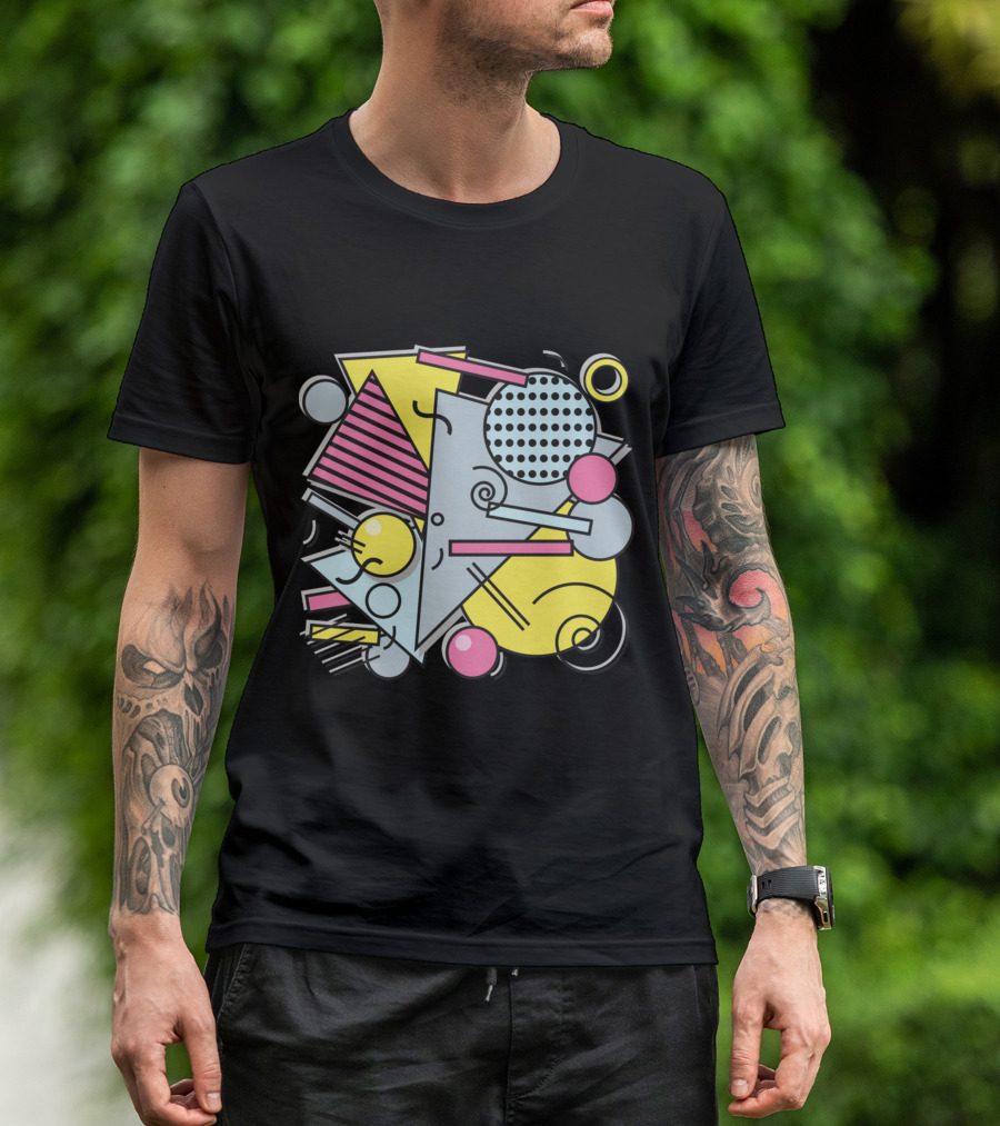 80s Memphis Geometric Abstract Shapes T-Shirt