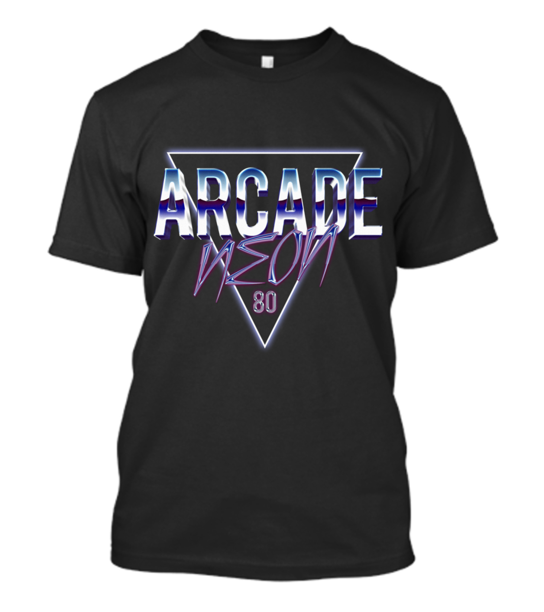 Arcade Neon 80s Retro Triangle T-Shirt