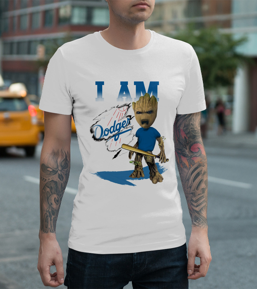 I Am Groot Dodgers Baseball T-Shirt