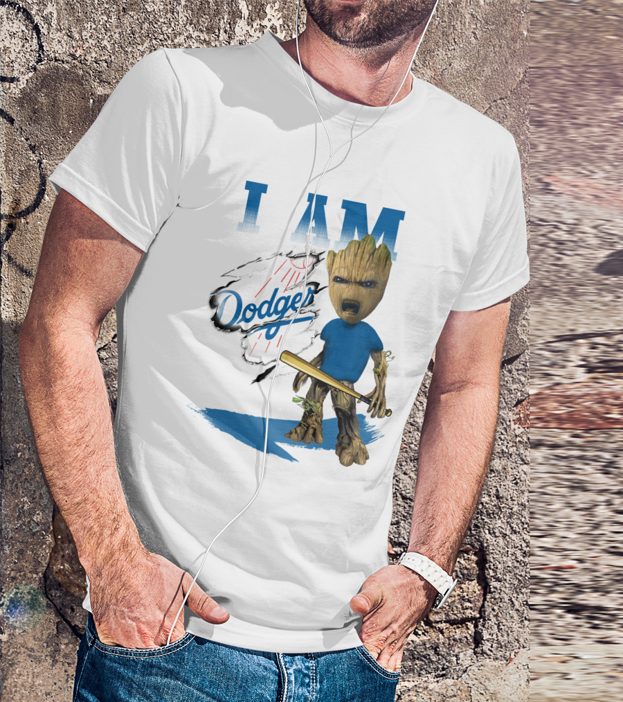 I Am Groot Dodgers Baseball T-Shirt