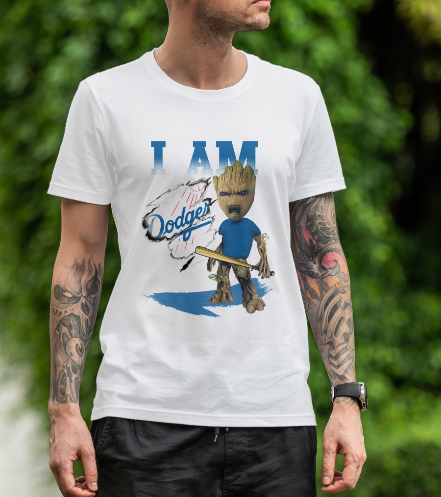 I Am Groot Dodgers Baseball T-Shirt