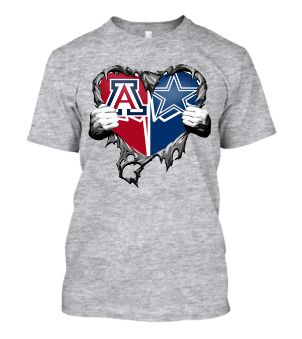 Cowboys And Arizona Wildcats Heart T-Shirt