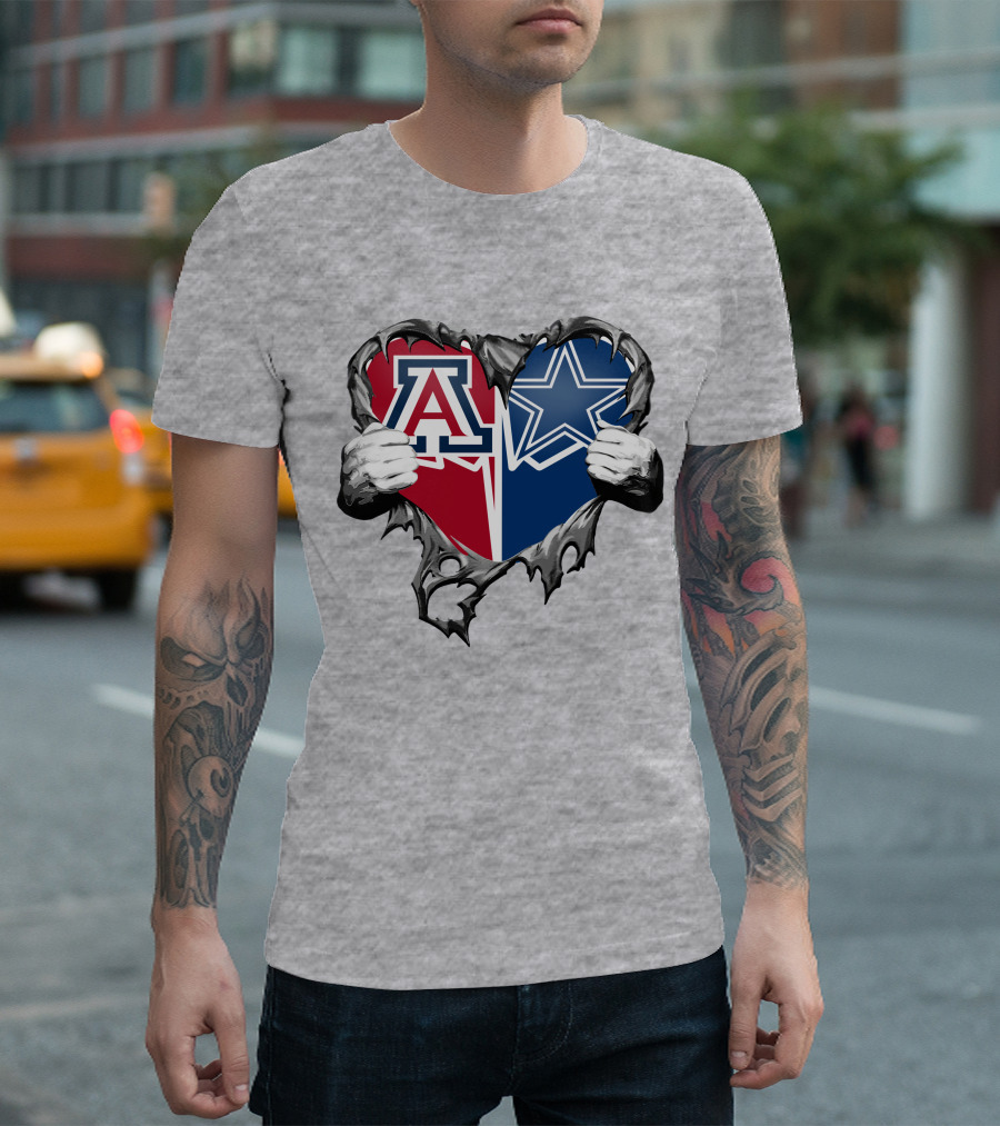 Cowboys And Arizona Wildcats Heart T-Shirt
