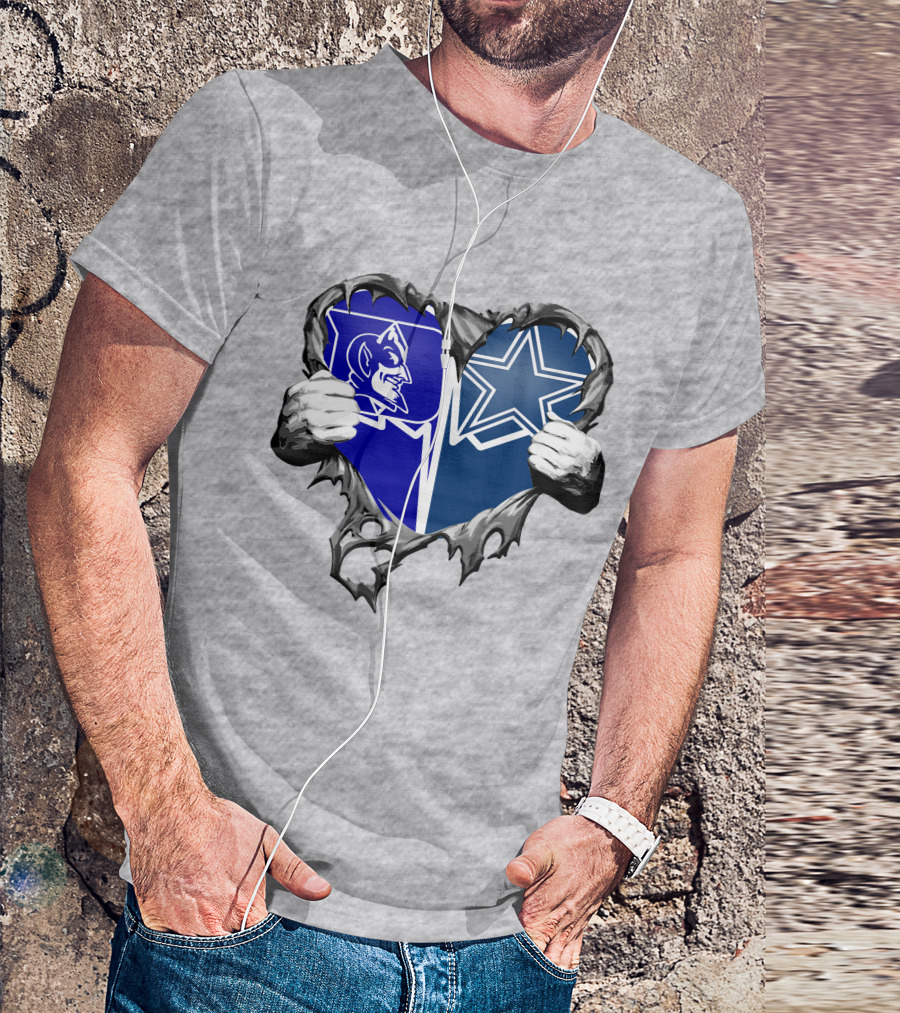 Cowboys Duke Blue Devil Heart T-Shirt