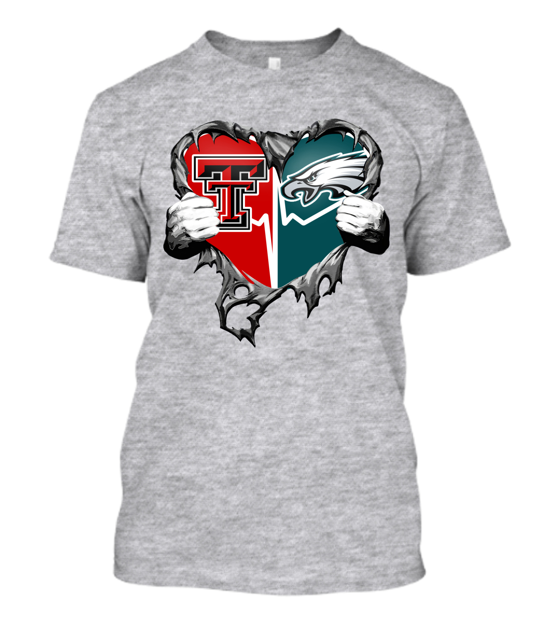 Texas Tech And Eagles Heart T-Shirt