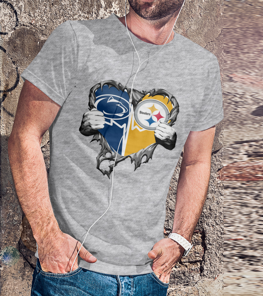 Steelers And Penn State Heart T-Shirt
