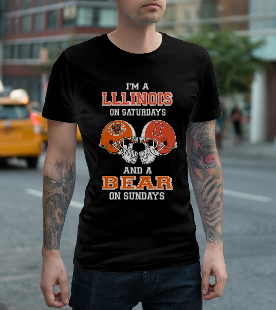 Illinois Saturdays Bears Sundays Football Fan Pride T-Shirt