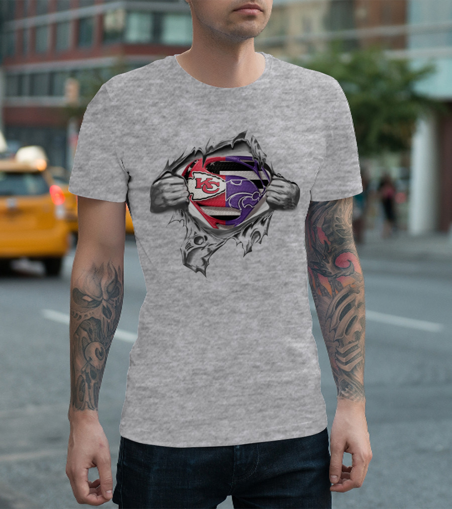 Chiefs Wildcats Superman Logo Mashup T-Shirt