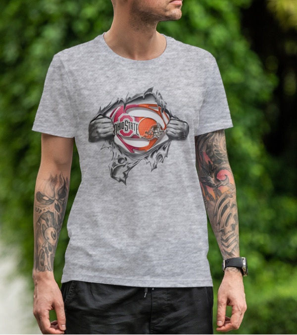 Ohio State Buckeyes Cleveland Browns Superman T-Shirt