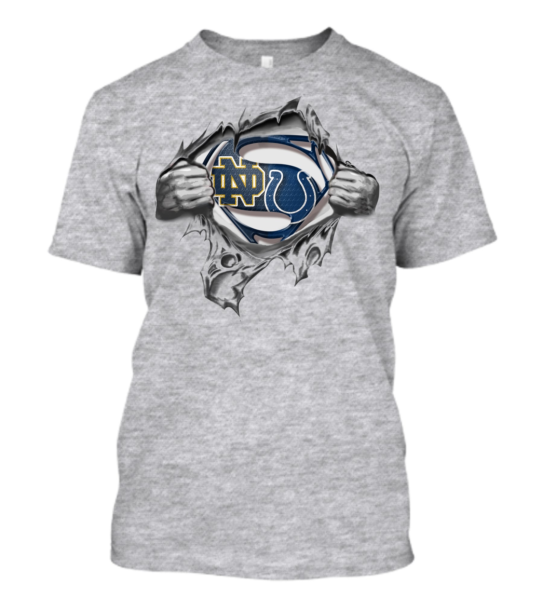 Notre Dame Colts Superhero Logo Fusion T-Shirt