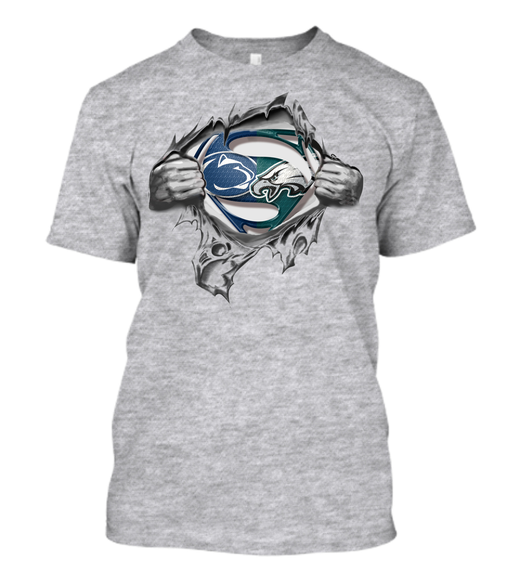 Eagles Penn State Superman Logo Rip T-Shirt