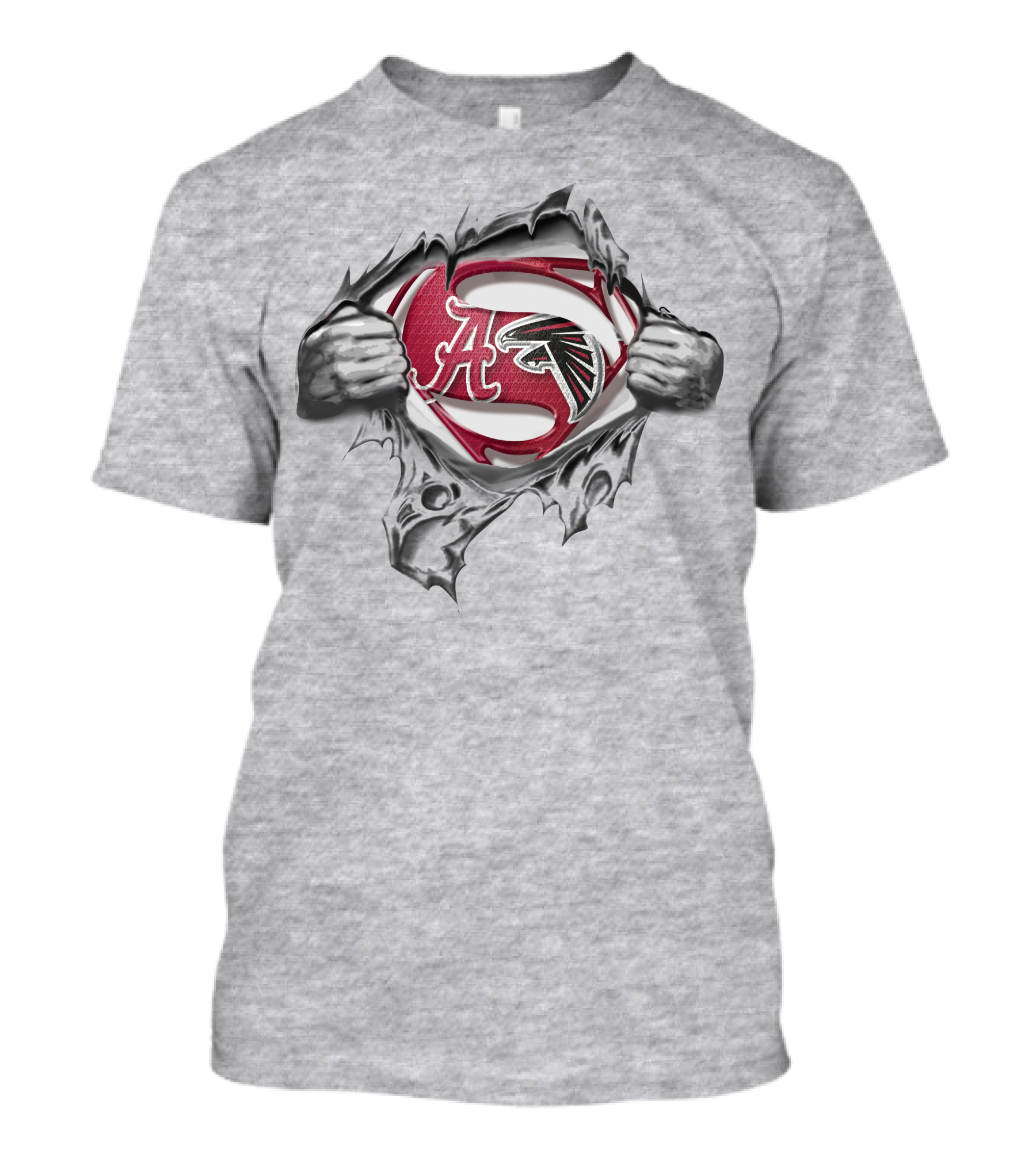 Alabama Crimson Tide Atlanta Falcons Superman Logo Fusion T-Shirt