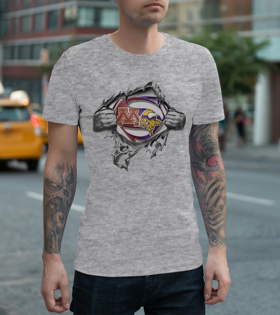 Vikings Gophers Superman Logo Mashup T-Shirt