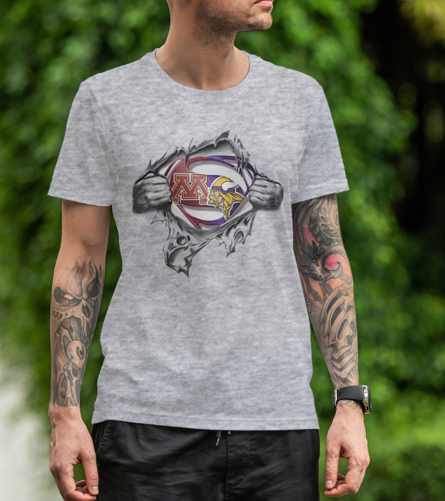 Vikings Gophers Superman Logo Mashup T-Shirt