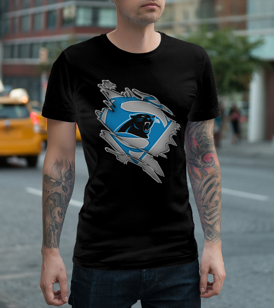 Panthers Superman Logo Crossover Rebellion Emblem T-Shirt