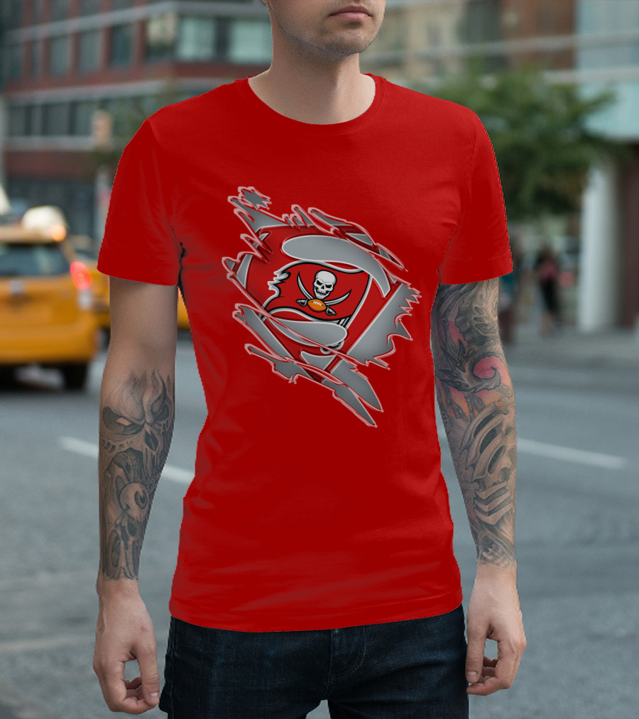 Buccaneers Super Man Nfl Logo Fusion With Superman T-Shirt