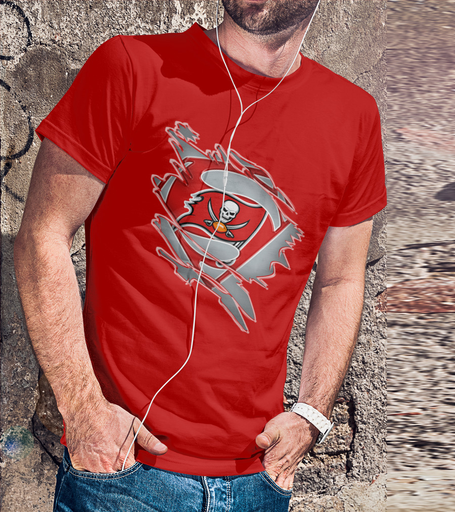 Buccaneers Super Man Nfl Logo Fusion With Superman T-Shirt