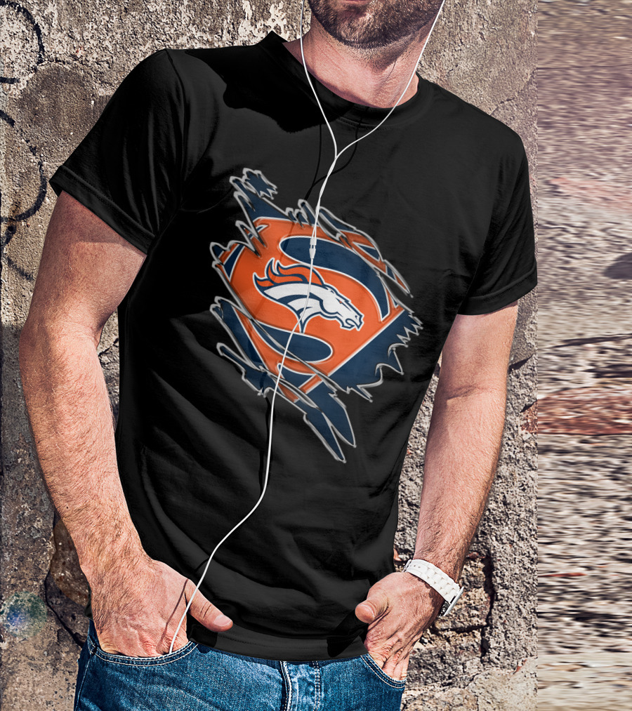 Denver Broncos Superman Logo Fusion T-Shirt