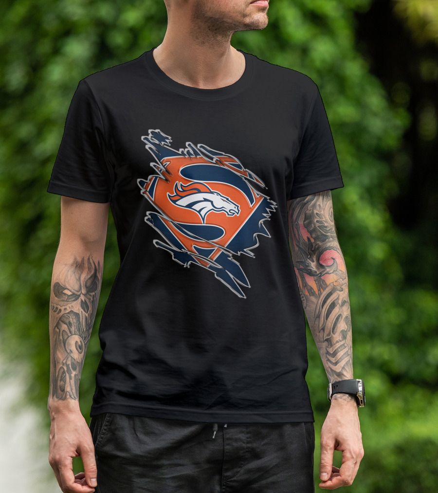 Denver Broncos Superman Logo Fusion T-Shirt