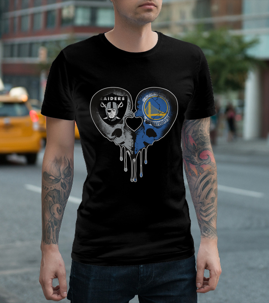 Raiders Warriors Heart Skull Fusion T-Shirt