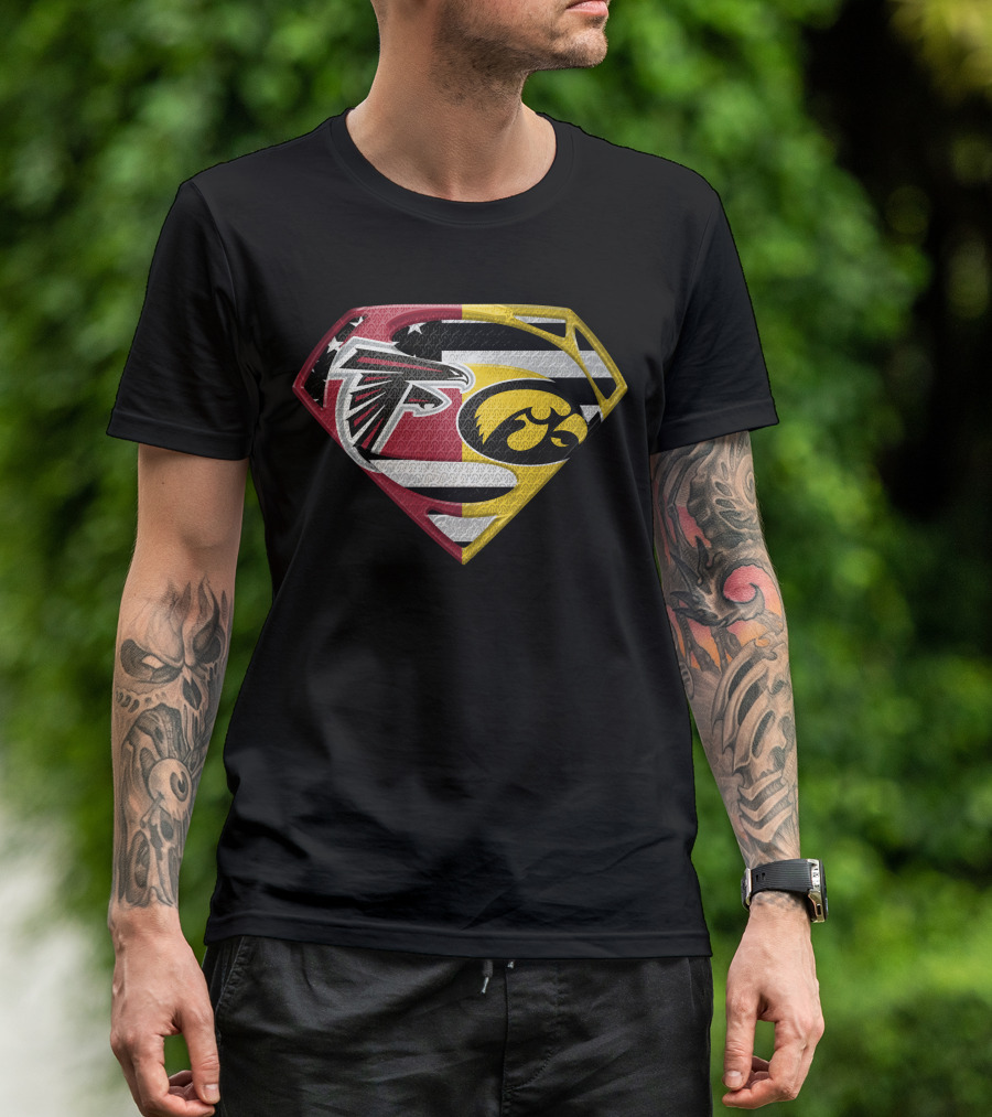 Atlanta Falcons Iowa Hawkeyes Superman Logo Fusion Spm T-Shirt