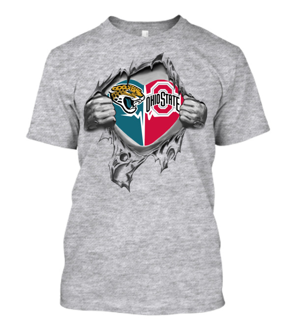 Jacksonville Jaguars Ohio State Buckeyes Heart T-Shirt