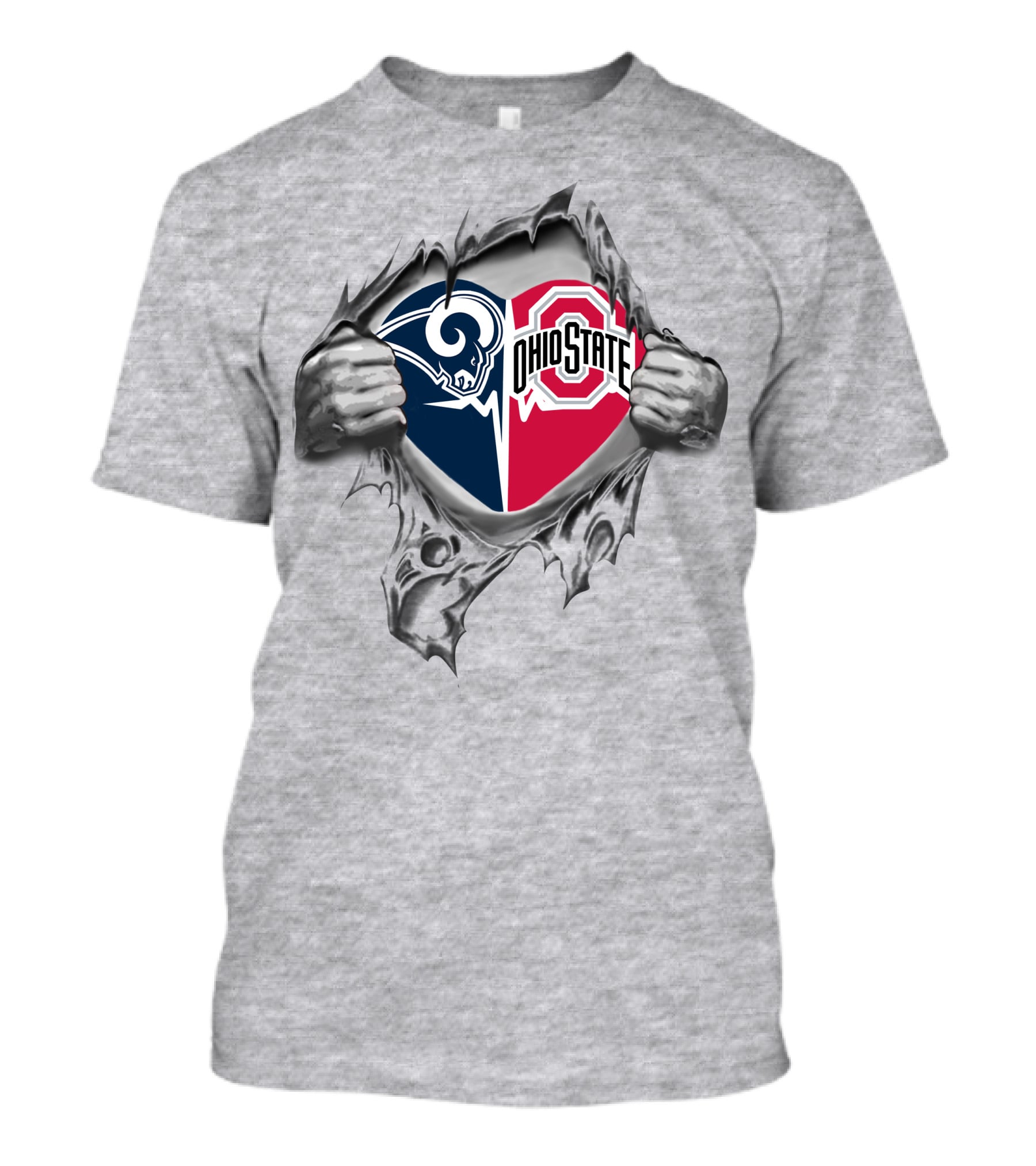 Los Angeles Rams Ohio State Buckeyes Heart T-Shirt