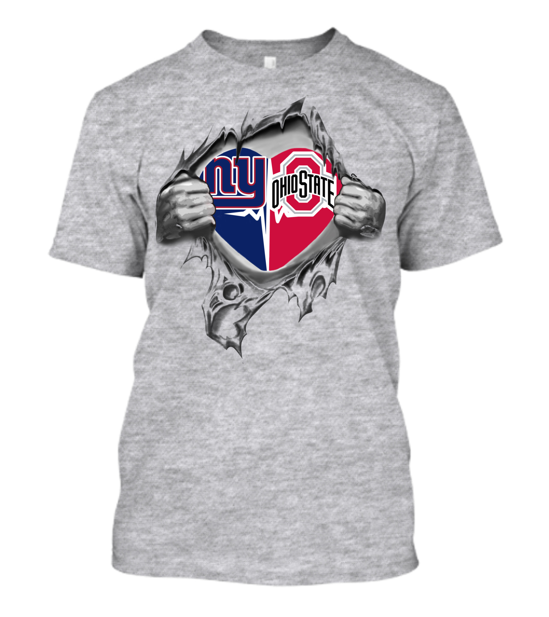 New York Giants Ohio State Buckeyes Ripped T-Shirt
