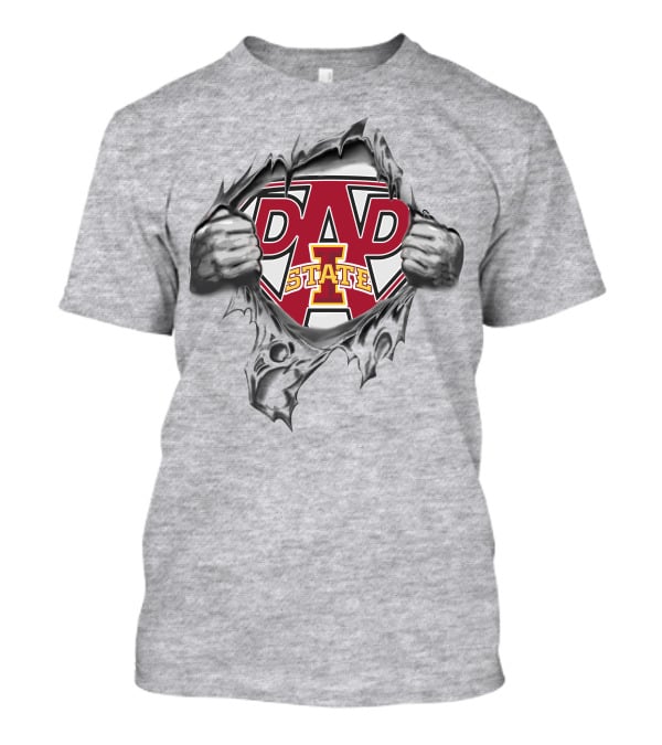 Iowa State Dad Superhero Emblem Suit T-Shirt
