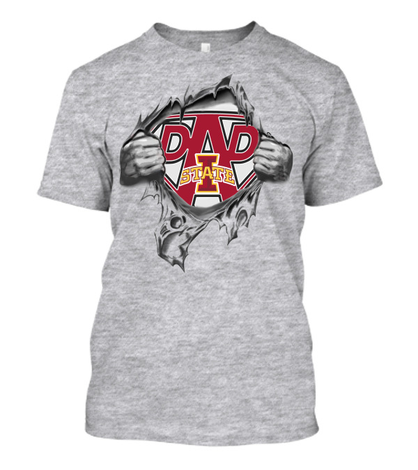Iowa State Dad Superhero Emblem Suit T-Shirt