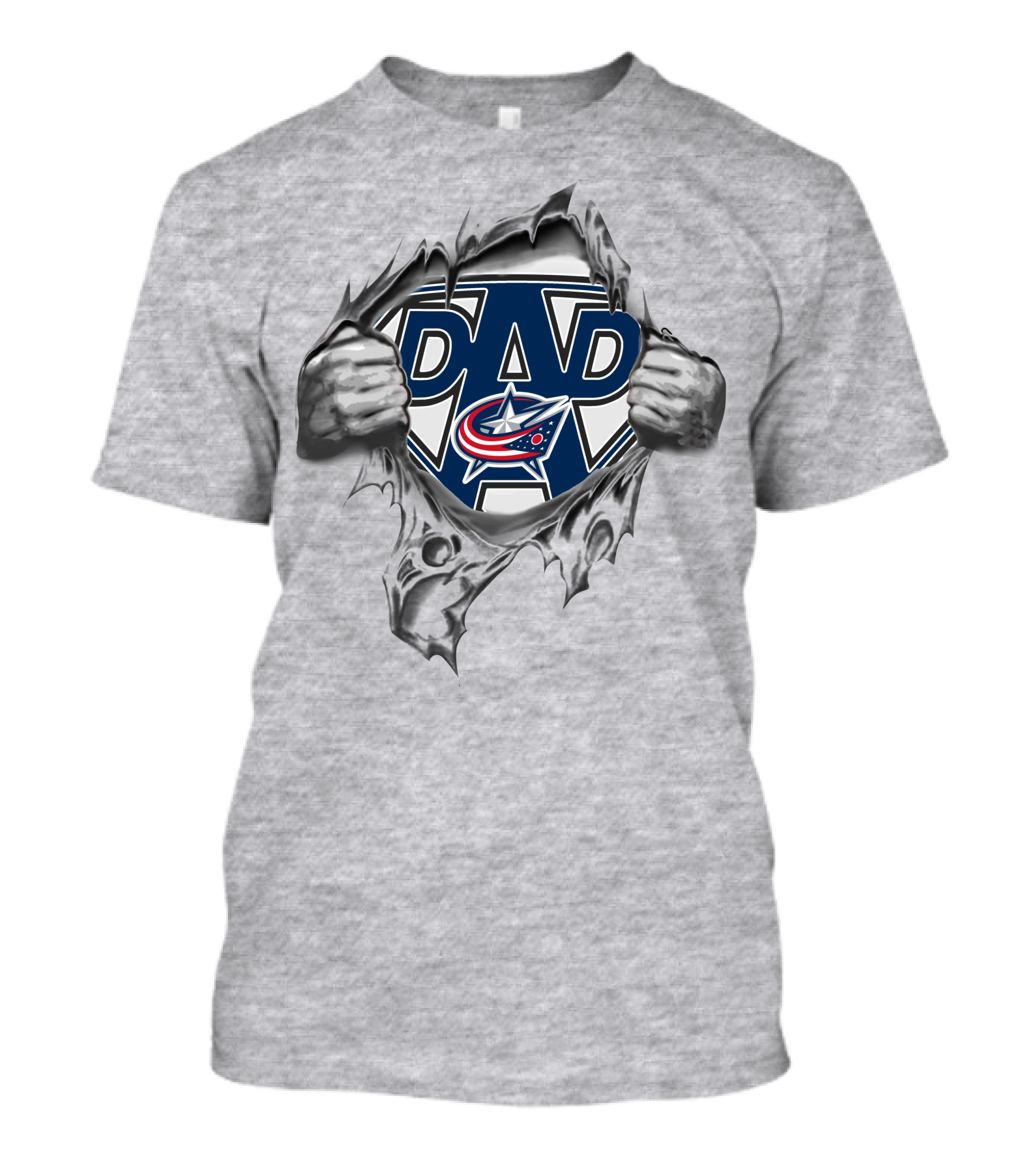 Blue Jackets Super Dad Dad Paw T-Shirt