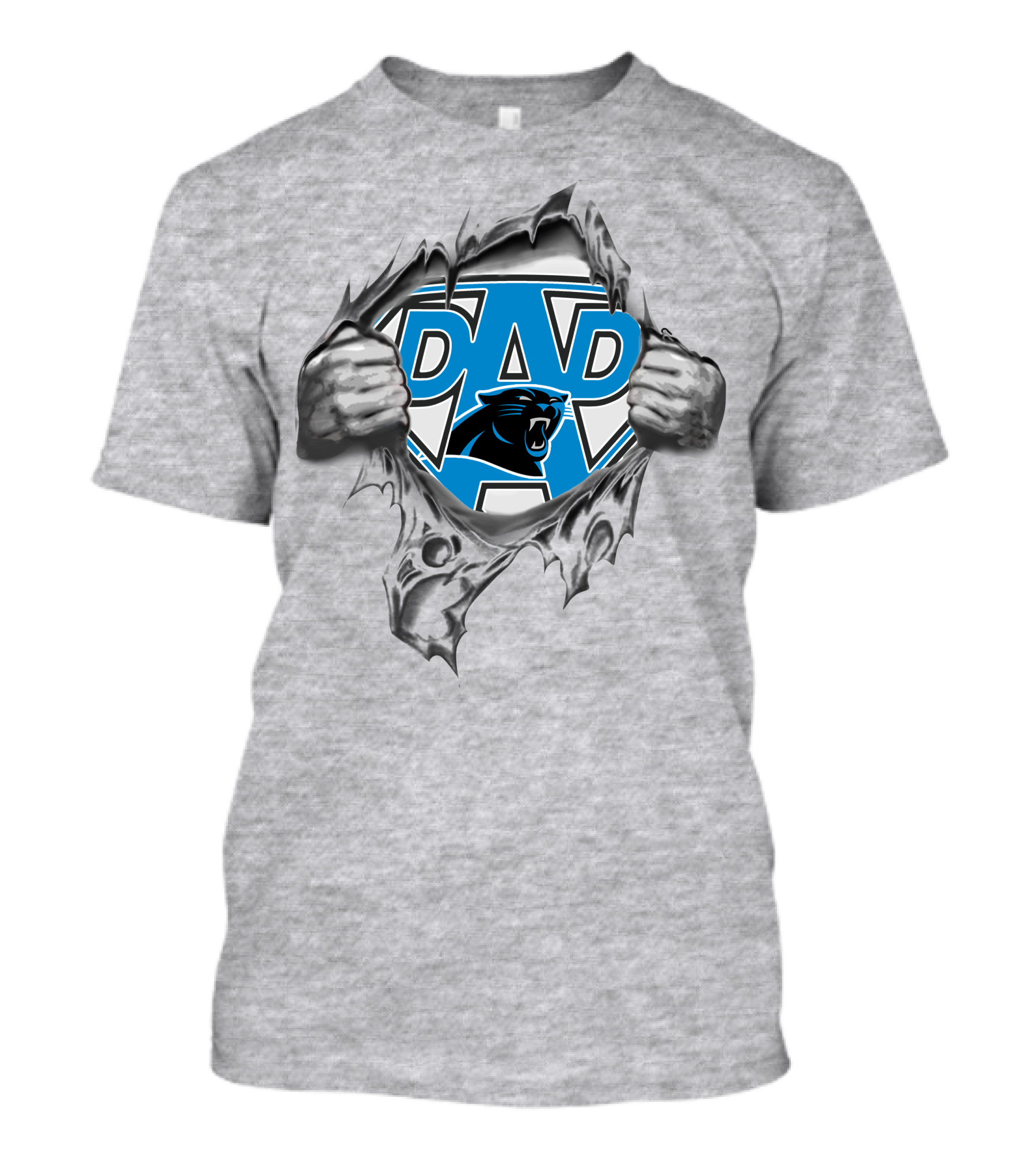 Super Dad Carolina Panthers Emblem Torn T-Shirt