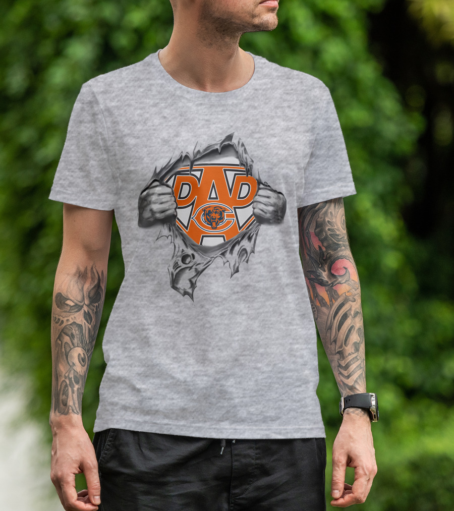 Super Dad Chicago Bears Superhero Emblem T-Shirt