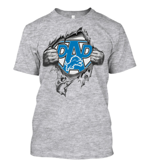 Super Dad Detroit Lions Fan Blue Hero T-Shirt