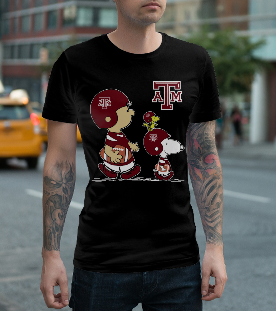 Texas A&M Aggies Football Characters with Helmet T-Shirt