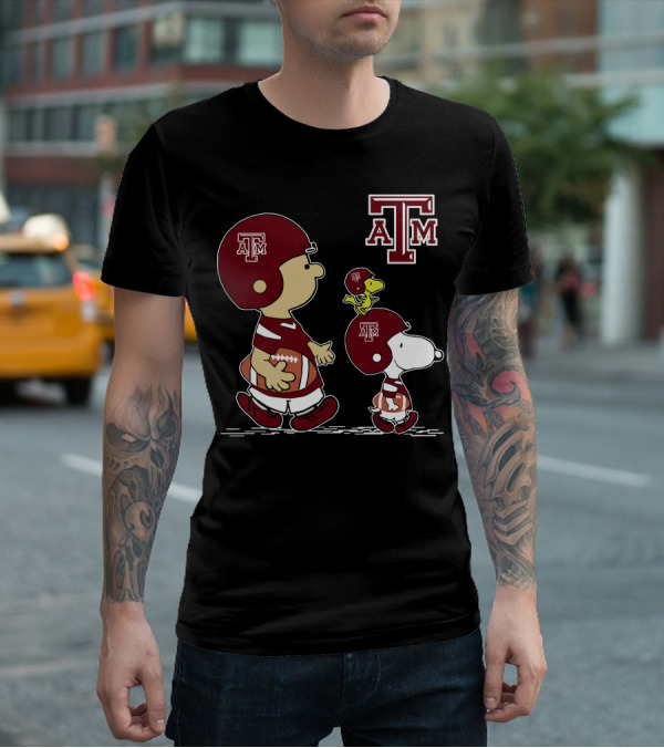 Texas A&M Aggies Football Characters With Helmet T-Shirt
