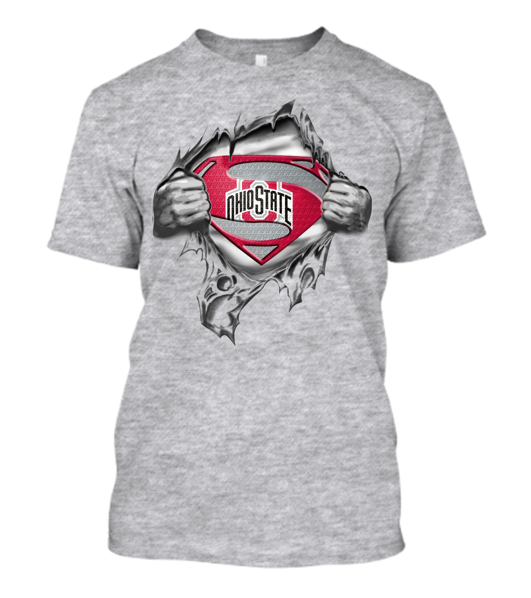 Ohio State Buckeyes Superman Logo Busting Through T-Shirt