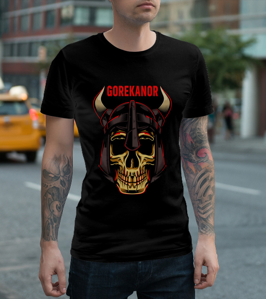 Gorekanor Skull Viking Helmet With Horns T-Shirt